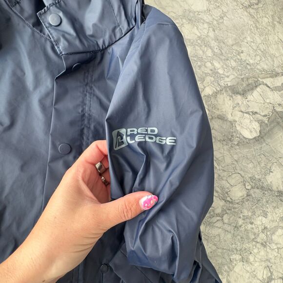 Red Ledge Kid's Outdoor Hooded Rain Jacket Blue Size XS (5-6) - Picture 6 of 7